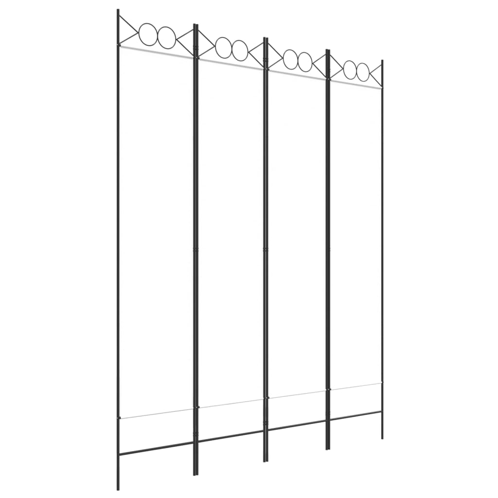 Cloison de séparation 4 panneaux Blanc 160x200 cm Tissu - XIOS