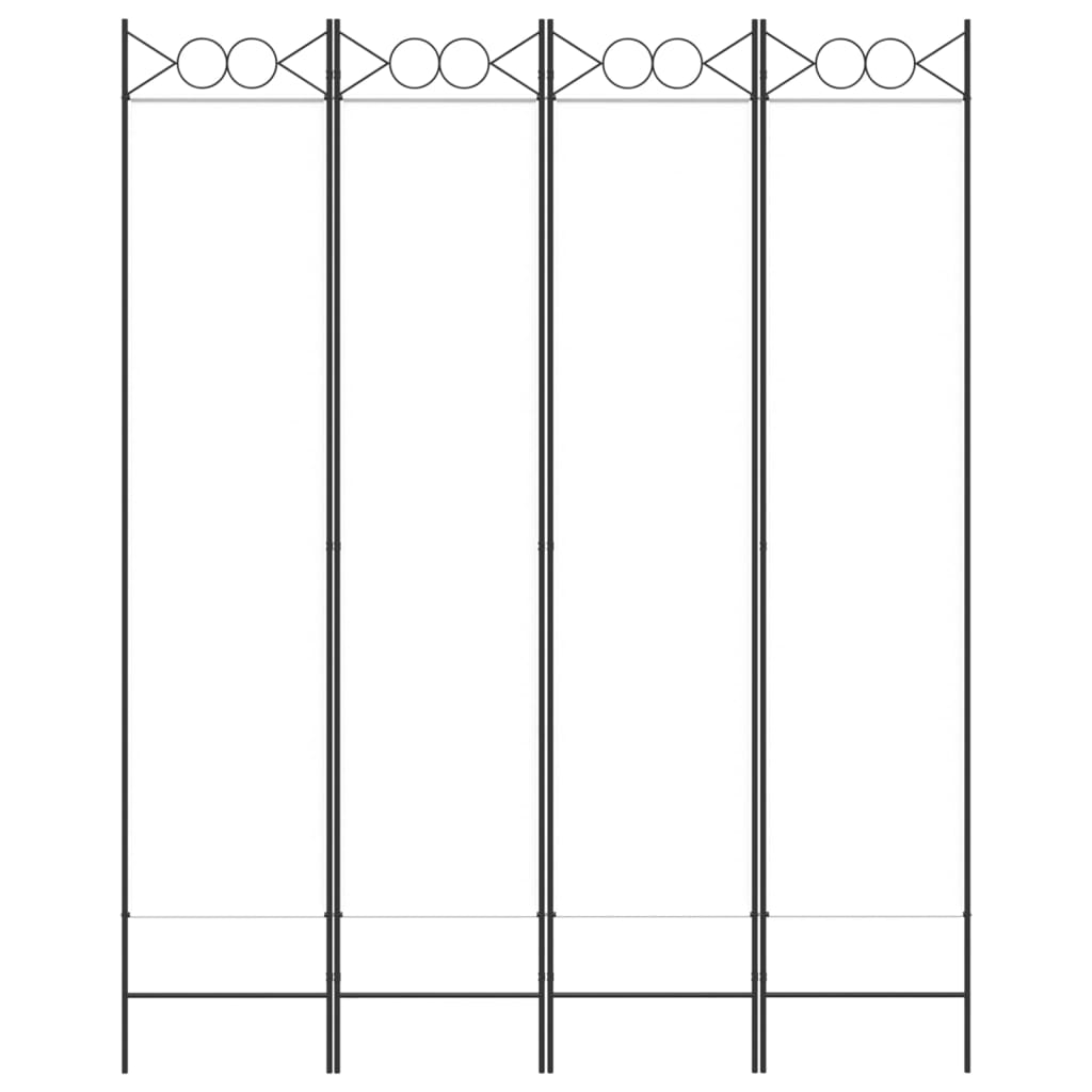 Cloison de séparation 4 panneaux Blanc 160x200 cm Tissu - XIOS