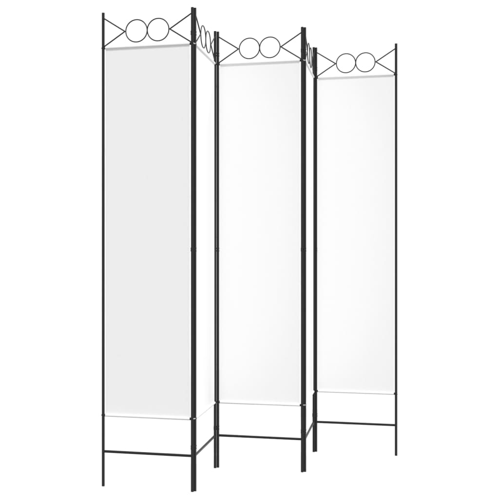 Cloison de séparation 5 panneaux Blanc 200x200 cm Tissu - XIOS