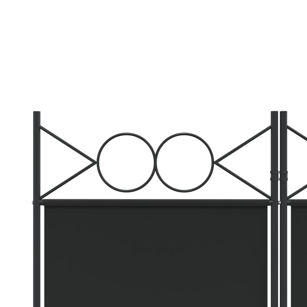 Cloison de séparation 4 panneaux Noir 160x220 cm Tissu - XIOS