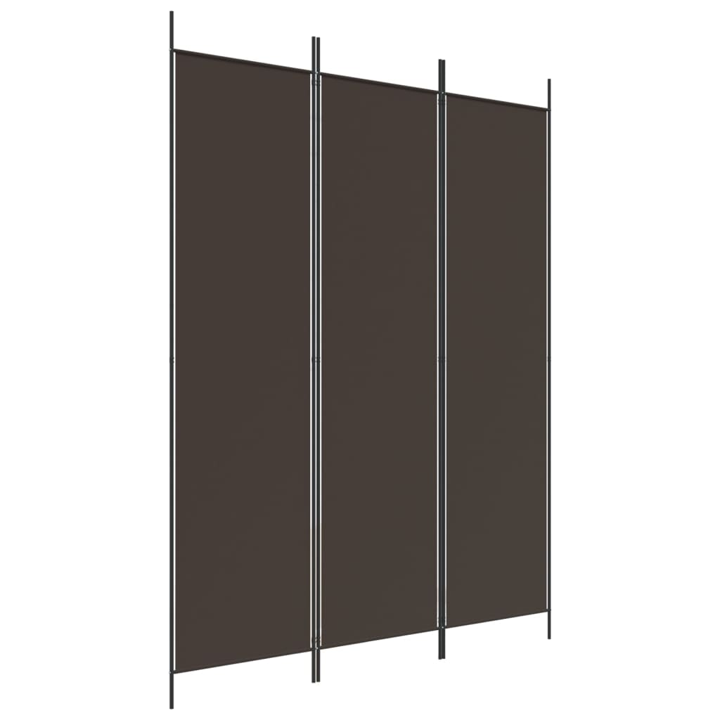 Cloison de séparation 3 panneaux Marron 150x200 cm Tissu - XIOS