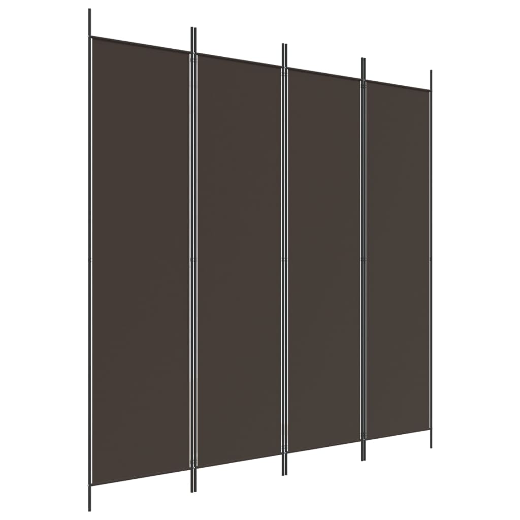 Cloison de séparation 4 panneaux Marron 200x200 cm Tissu - XIOS