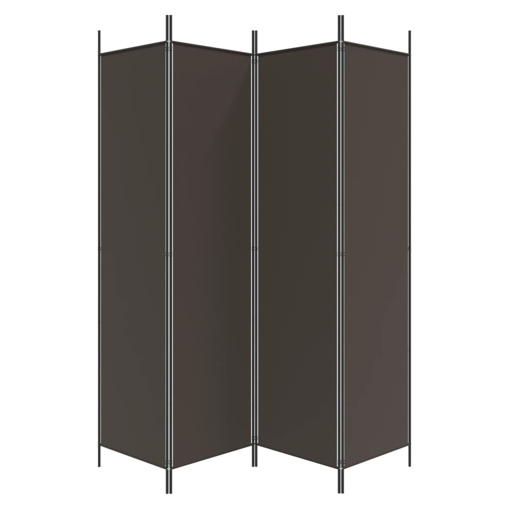 Cloison de séparation 4 panneaux Marron 200x200 cm Tissu - XIOS