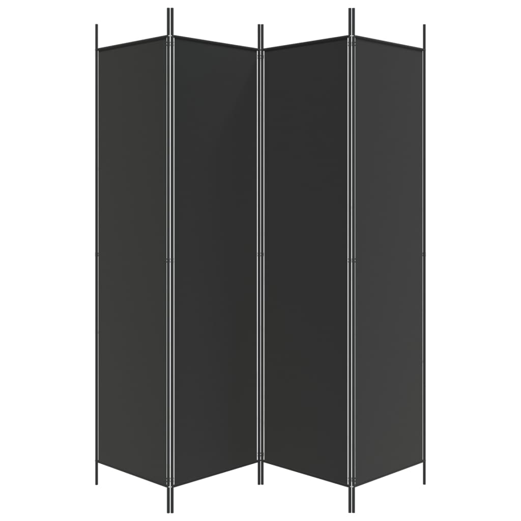 Cloison de séparation 4 panneaux Noir 200x200 cm Tissu - XIOS