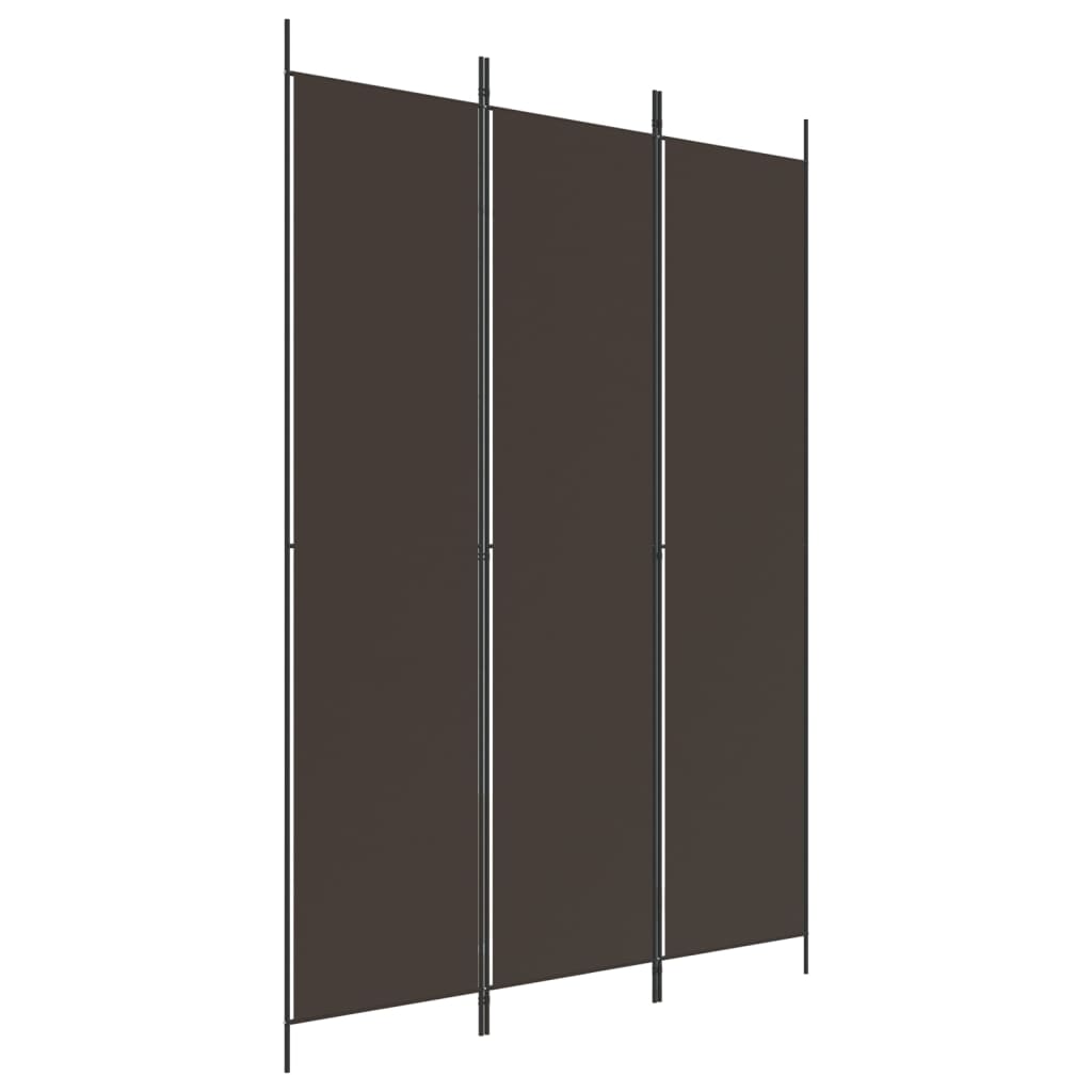 Cloison de séparation 3 panneaux Marron 150x220 cm Tissu - XIOS