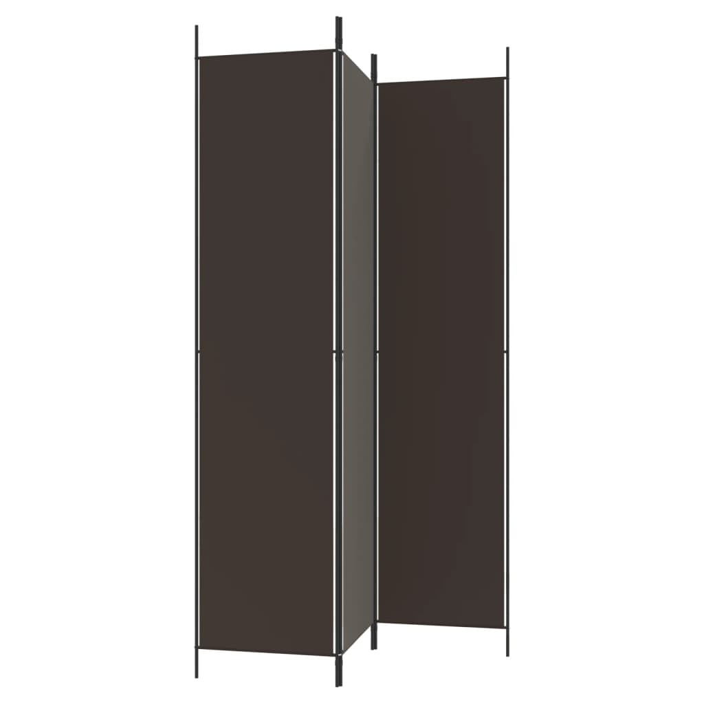 Cloison de séparation 3 panneaux Marron 150x220 cm Tissu - XIOS