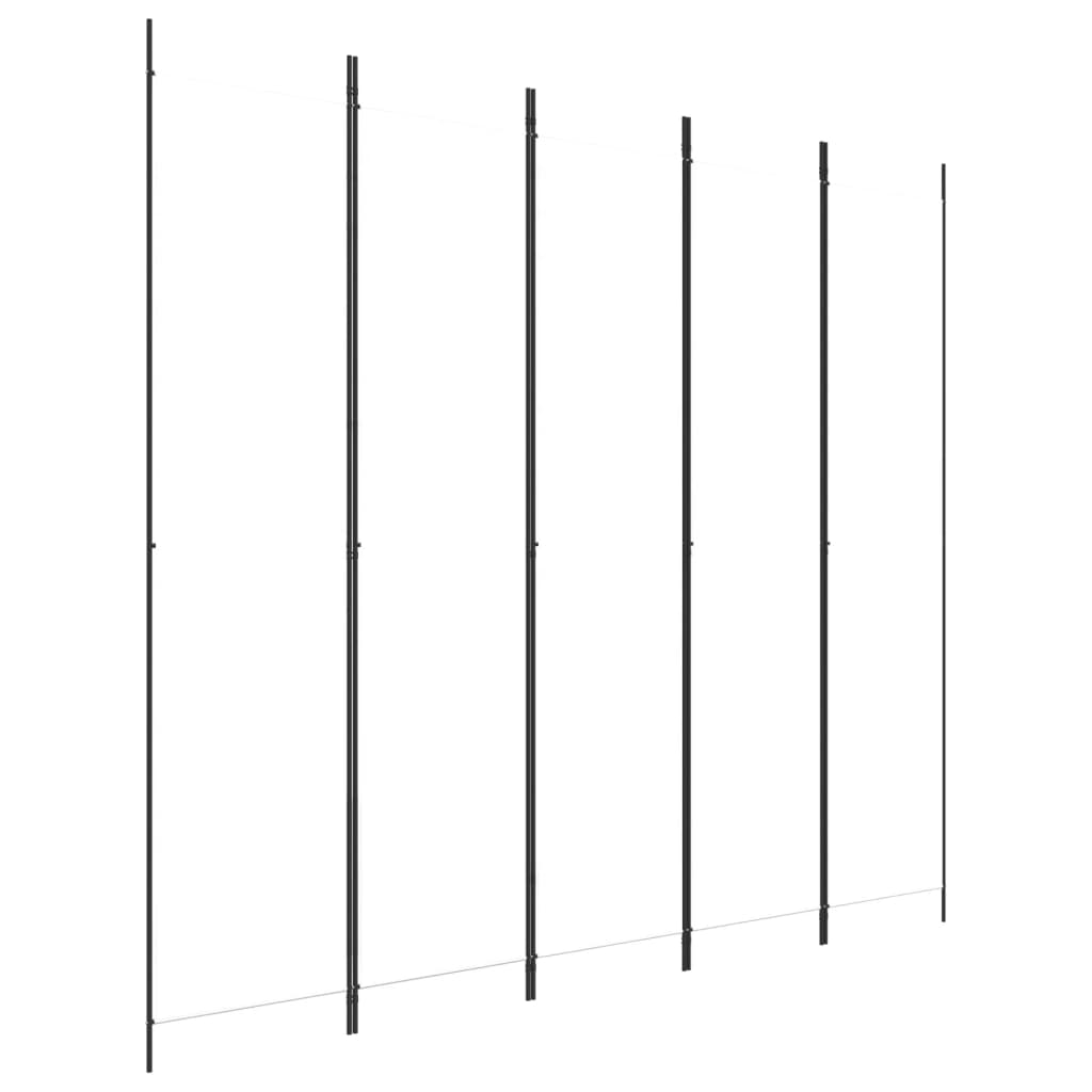 Cloison de séparation 5 panneaux Blanc 250x220 cm Tissu - XIOS