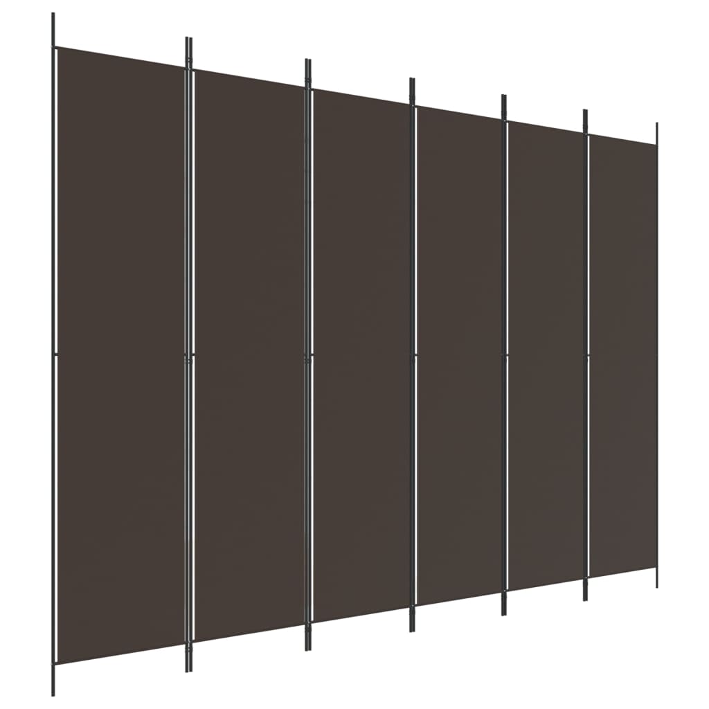 Cloison de séparation 6 panneaux Marron 300x220 cm Tissu - XIOS