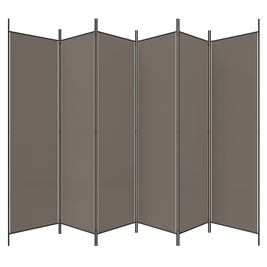 Cloison de séparation 6 panneaux Anthracite 300x220 cm Tissu - XIOS