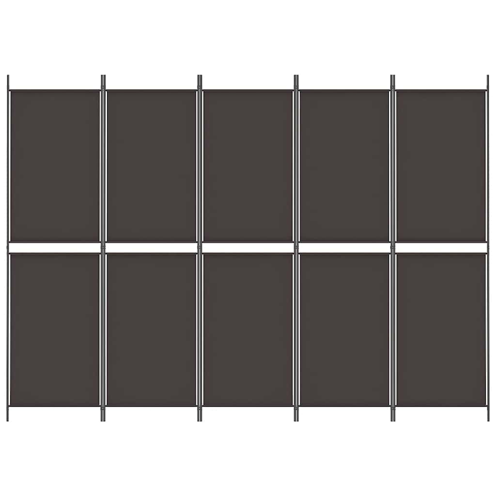 Cloison de séparation 5 panneaux Marron 250x180 cm Tissu - XIOS