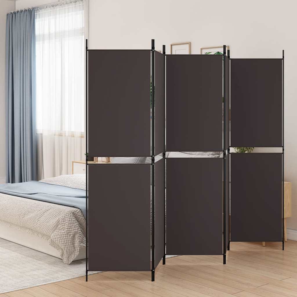 Cloison de séparation 5 panneaux Marron 250x180 cm Tissu - XIOS