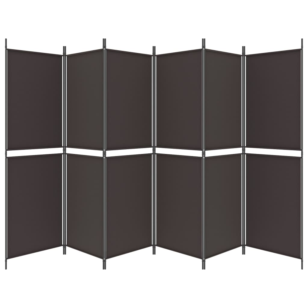 Cloison de séparation 6 panneaux Marron 300x180 cm Tissu - XIOS