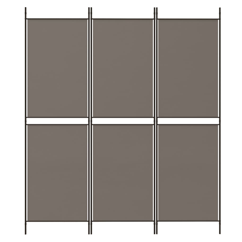 Cloison de séparation 3 panneaux Anthracite 150x200 cm Tissu - XIOS
