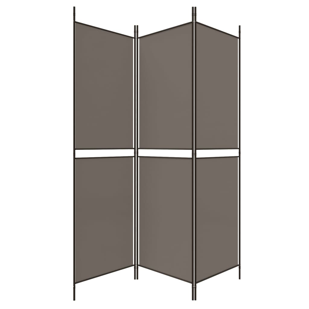 Cloison de séparation 3 panneaux Anthracite 150x200 cm Tissu - XIOS