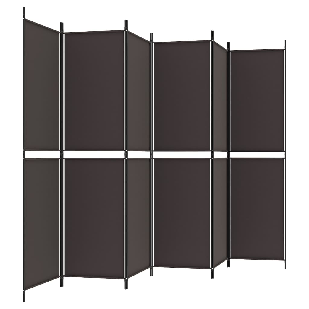 Cloison de séparation 6 panneaux Marron 300x200 cm Tissu - XIOS