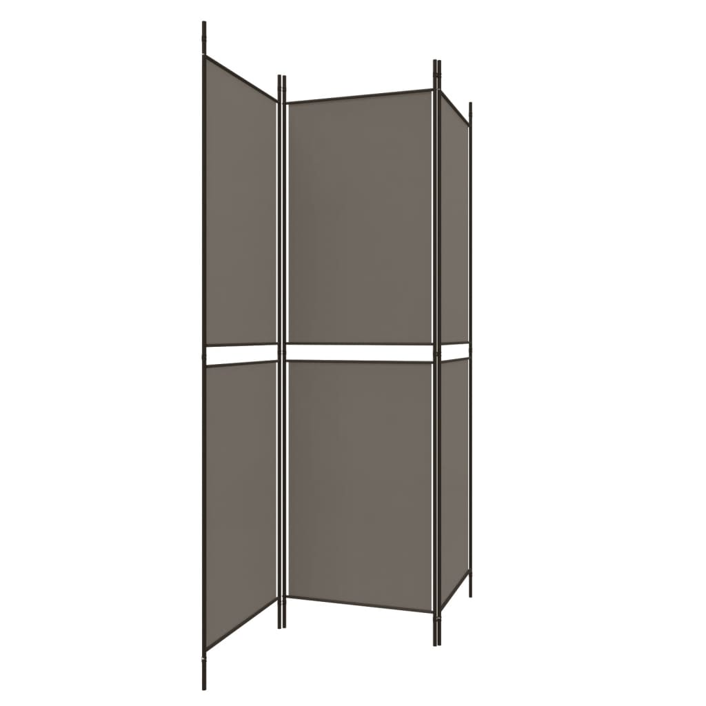 Cloison de séparation 3 panneaux Anthracite 150x220 cm Tissu - XIOS