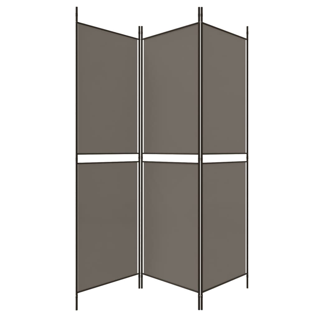 Cloison de séparation 3 panneaux Anthracite 150x220 cm Tissu - XIOS