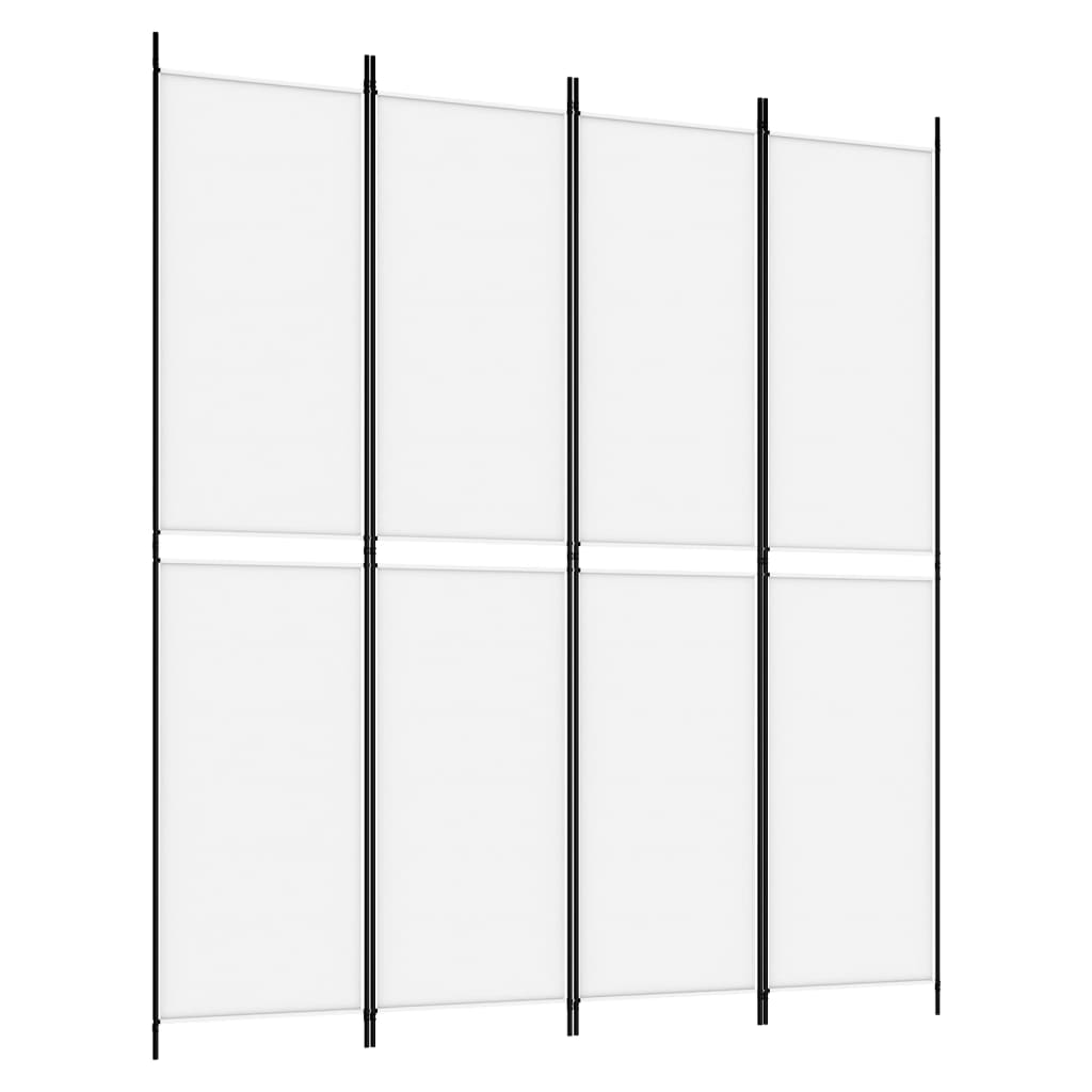 Cloison de séparation 4 panneaux Blanc 200x220 cm Tissu - XIOS