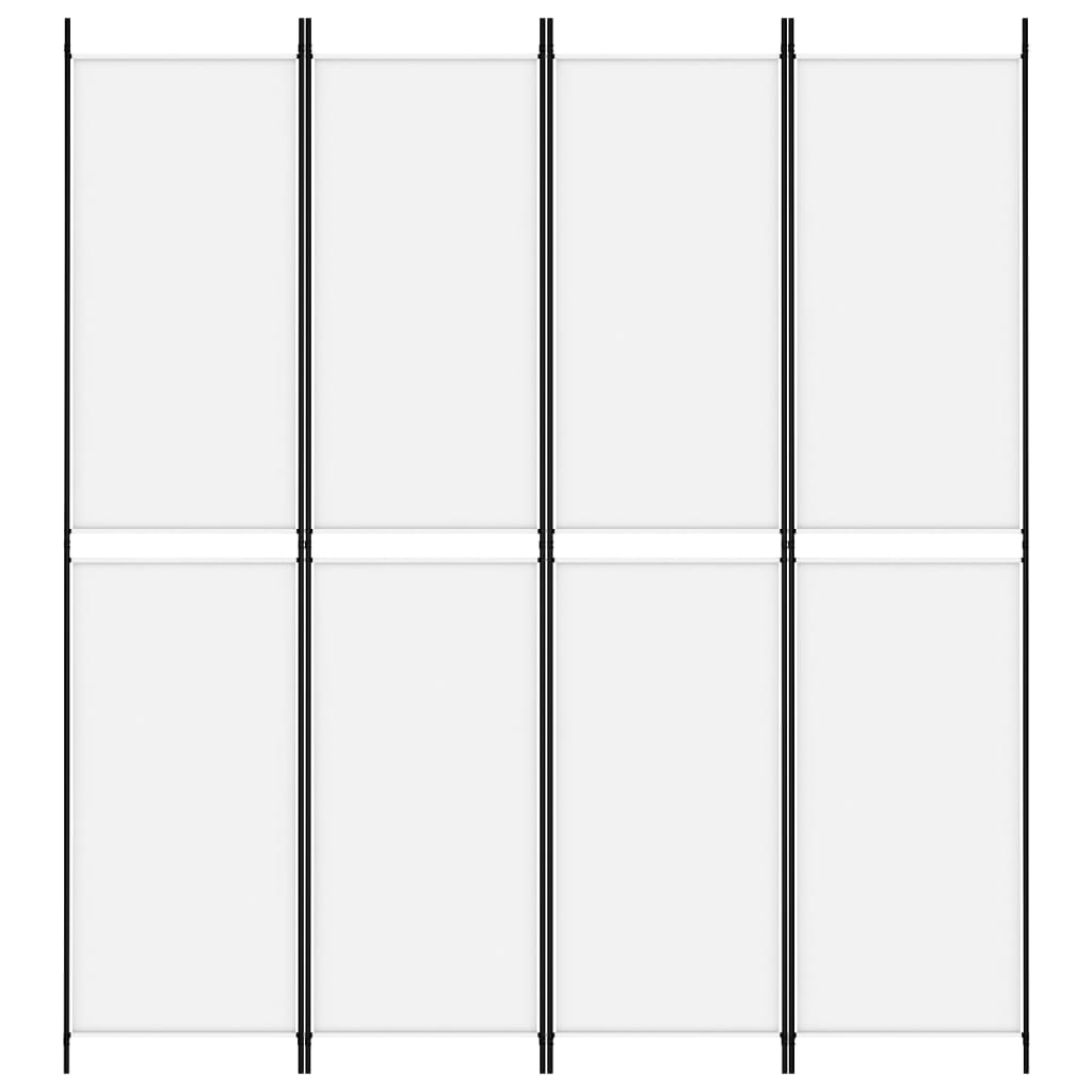 Cloison de séparation 4 panneaux Blanc 200x220 cm Tissu - XIOS