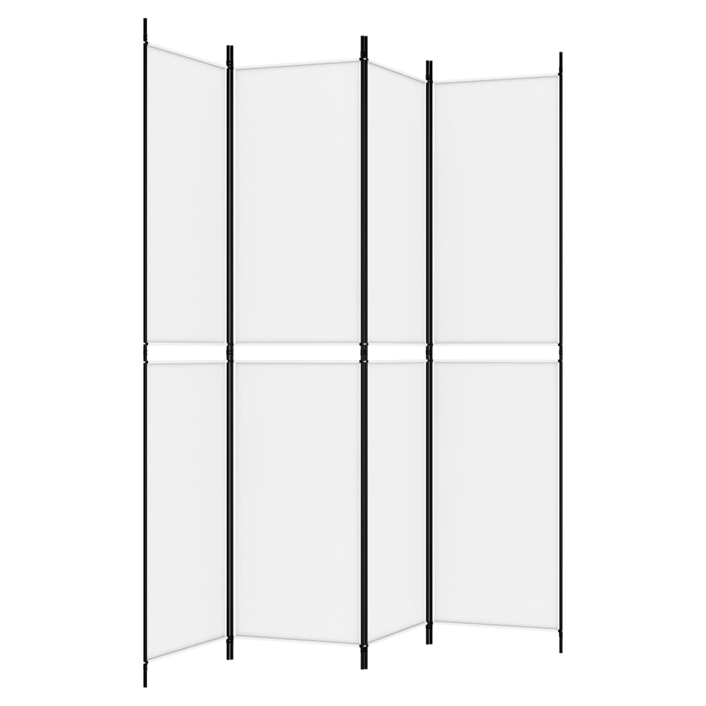 Cloison de séparation 4 panneaux Blanc 200x220 cm Tissu - XIOS