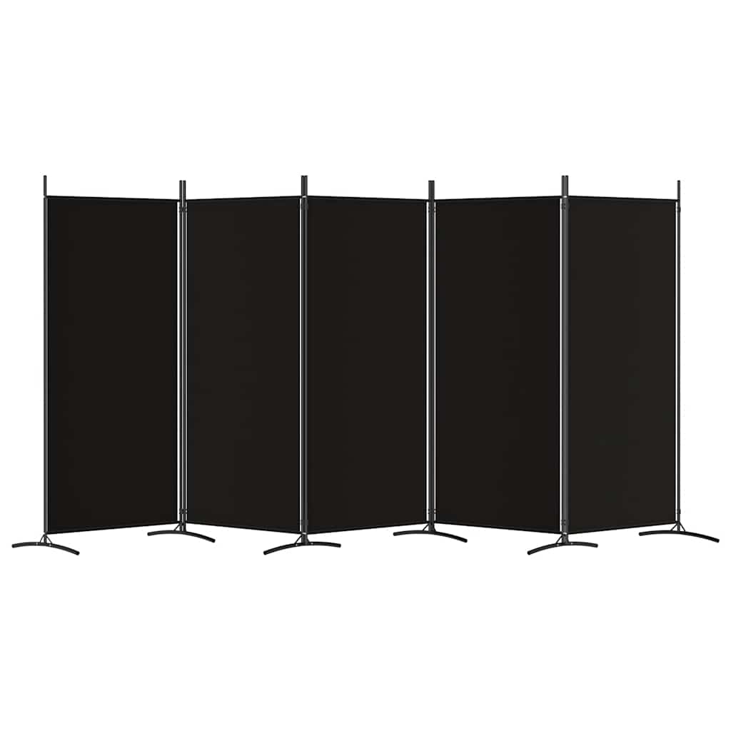 Cloison de séparation 5 panneaux Noir 433x180 cm Tissu - XIOS