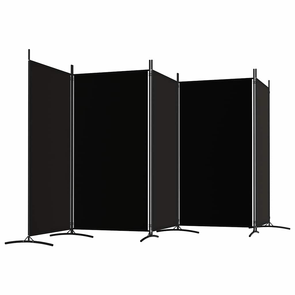 Cloison de séparation 5 panneaux Noir 433x180 cm Tissu - XIOS