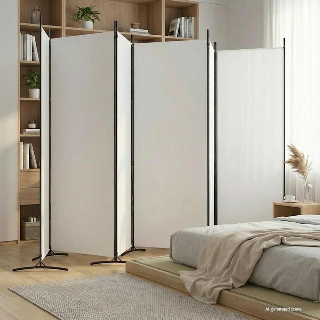 Cloison de séparation 6 panneaux Blanc 520x180 cm Tissu - XIOS