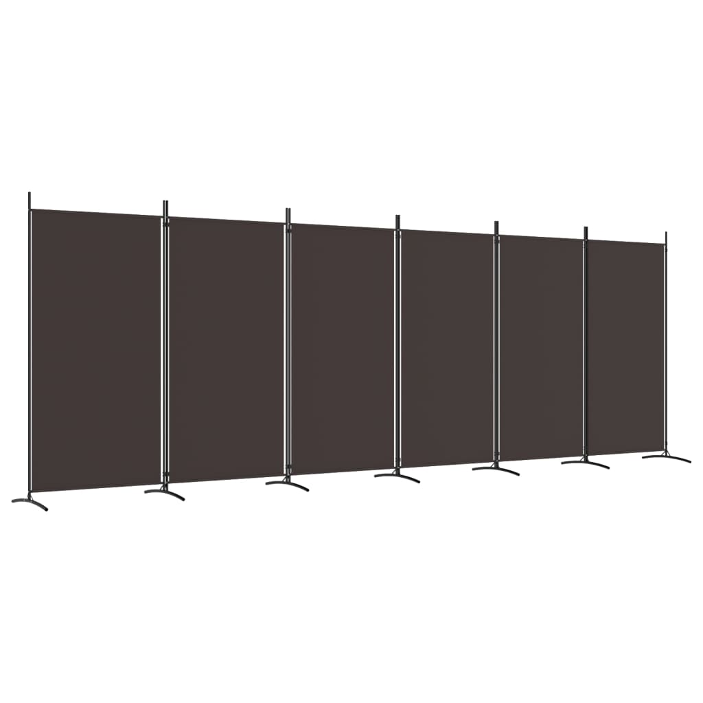 Cloison de séparation 6 panneaux Marron 520x180 cm Tissu - XIOS