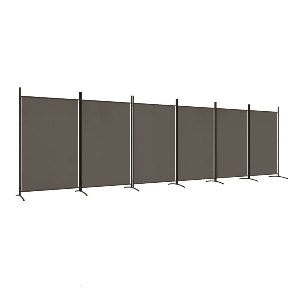Cloison de séparation 6 panneaux Anthracite 520x180 cm Tissu - XIOS
