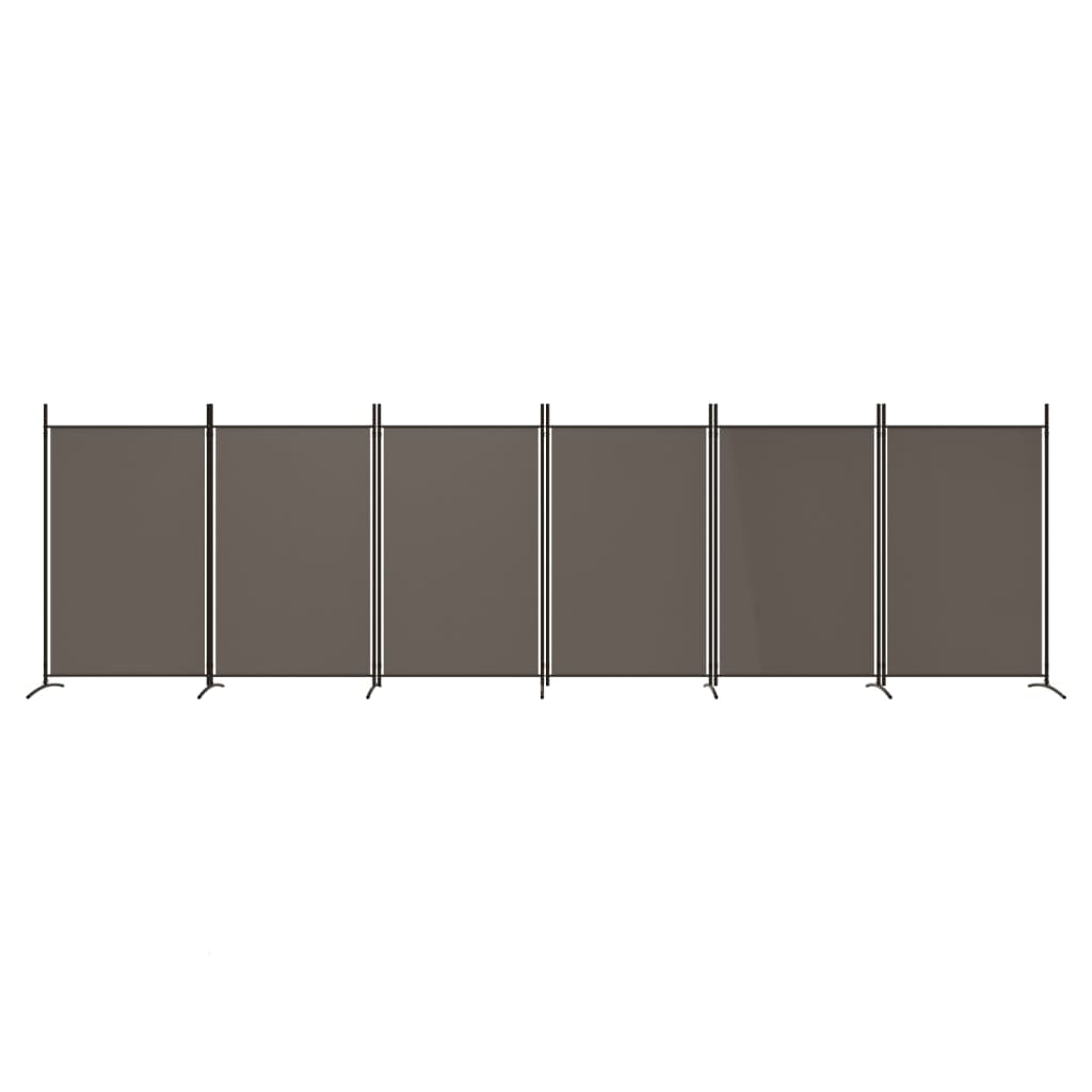 Cloison de séparation 6 panneaux Anthracite 520x180 cm Tissu - XIOS