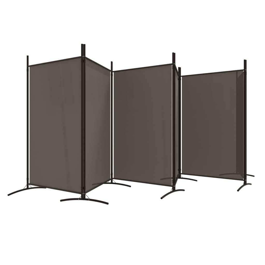 Cloison de séparation 6 panneaux Anthracite 520x180 cm Tissu - XIOS