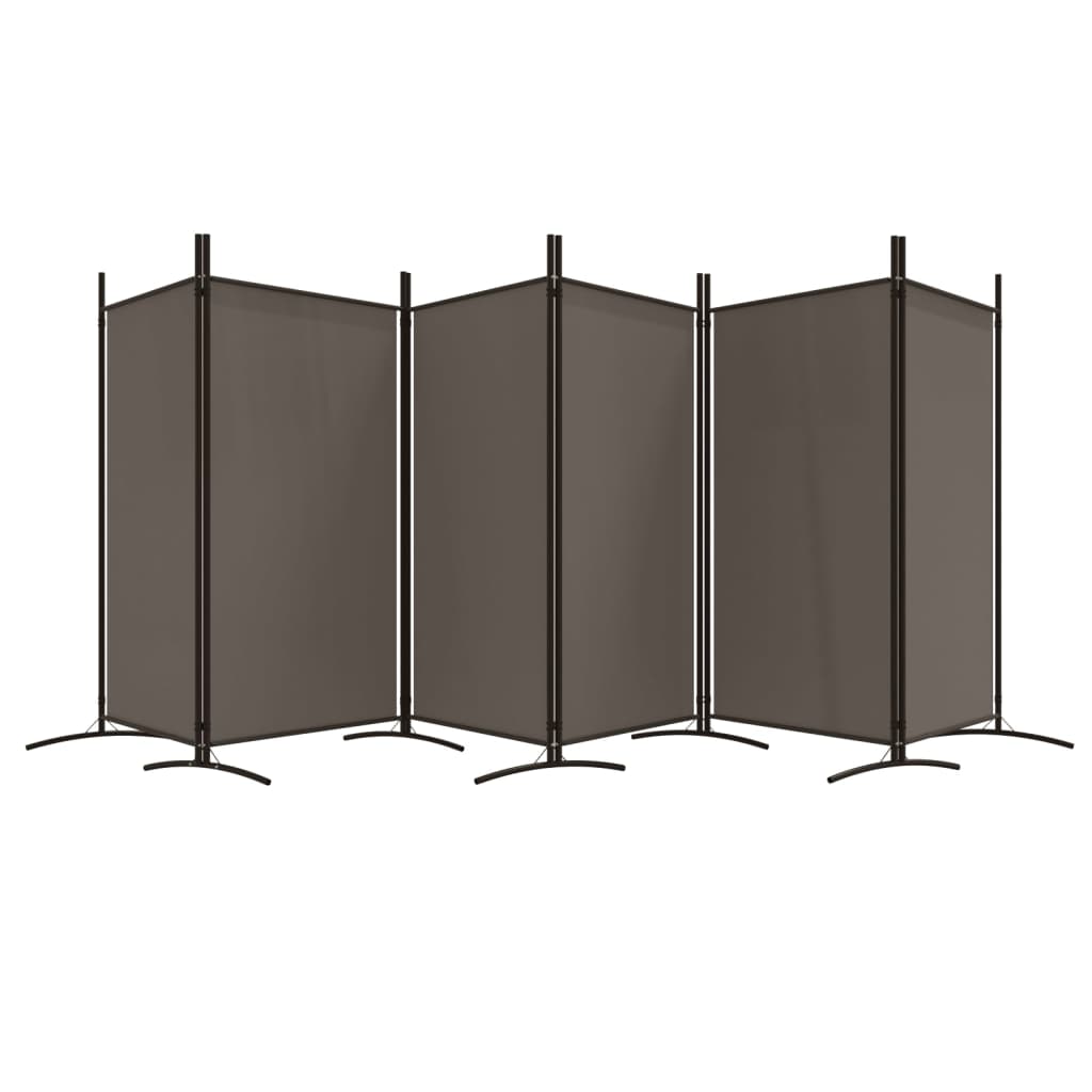 Cloison de séparation 6 panneaux Anthracite 520x180 cm Tissu - XIOS