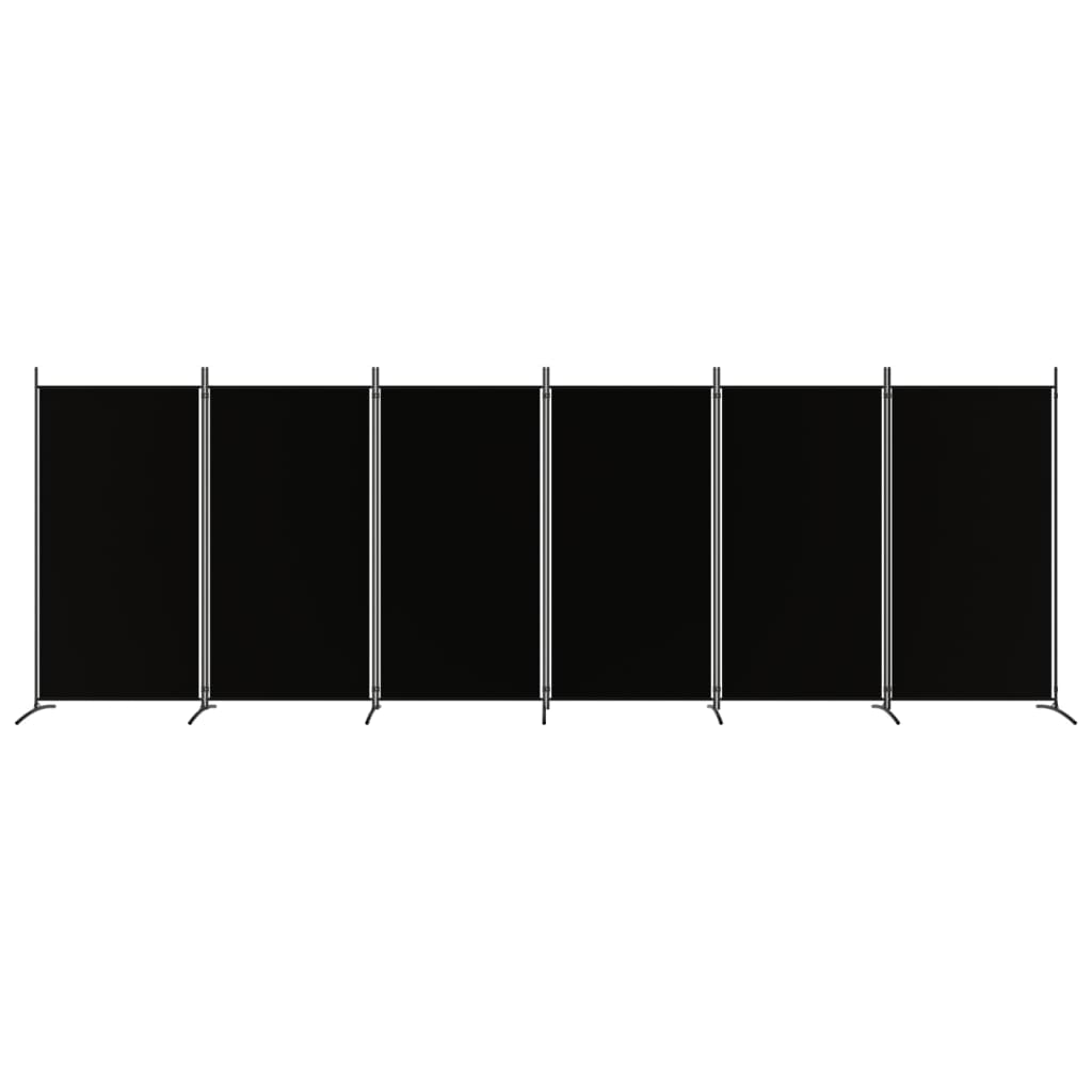 Cloison de séparation 6 panneaux Noir 520x180 cm Tissu - XIOS