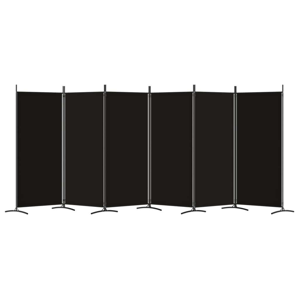 Cloison de séparation 6 panneaux Noir 520x180 cm Tissu - XIOS