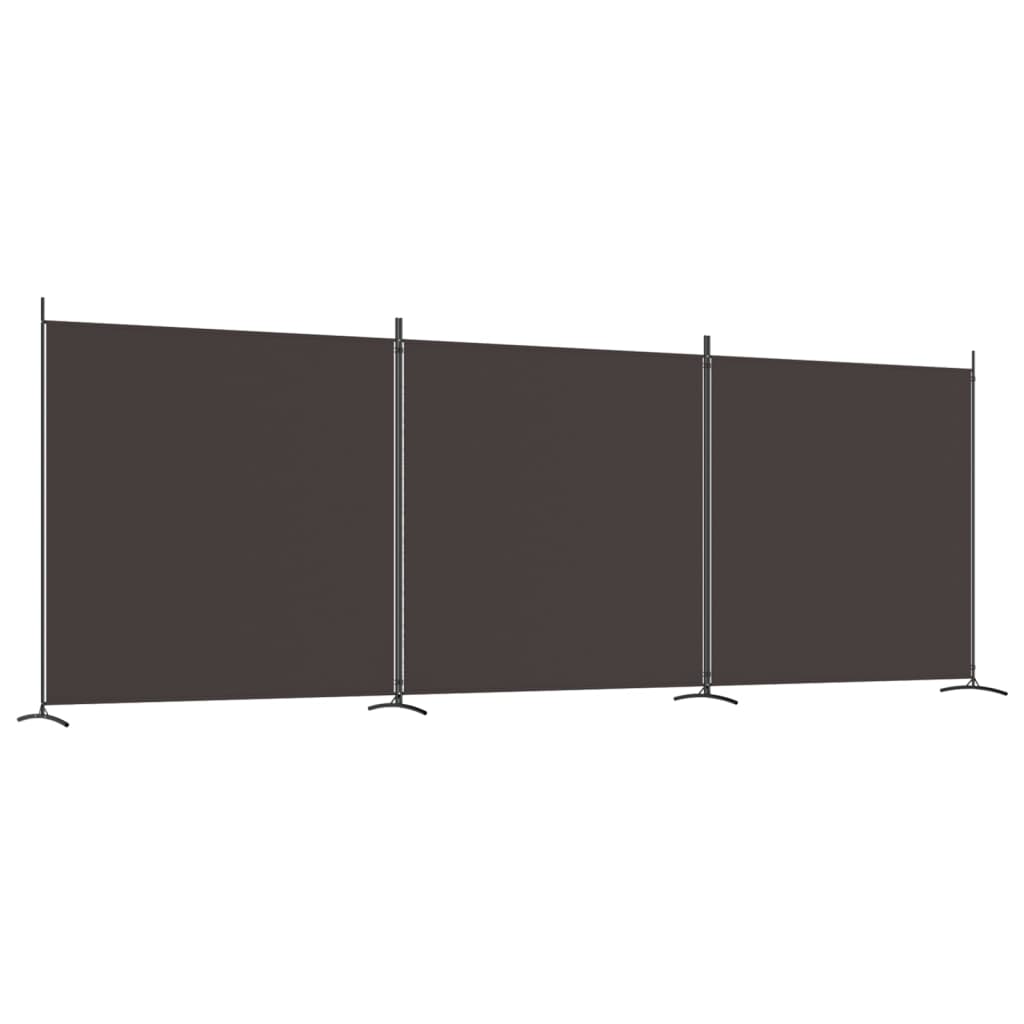 Cloison de séparation 3 panneaux Marron 525x180 cm Tissu - XIOS