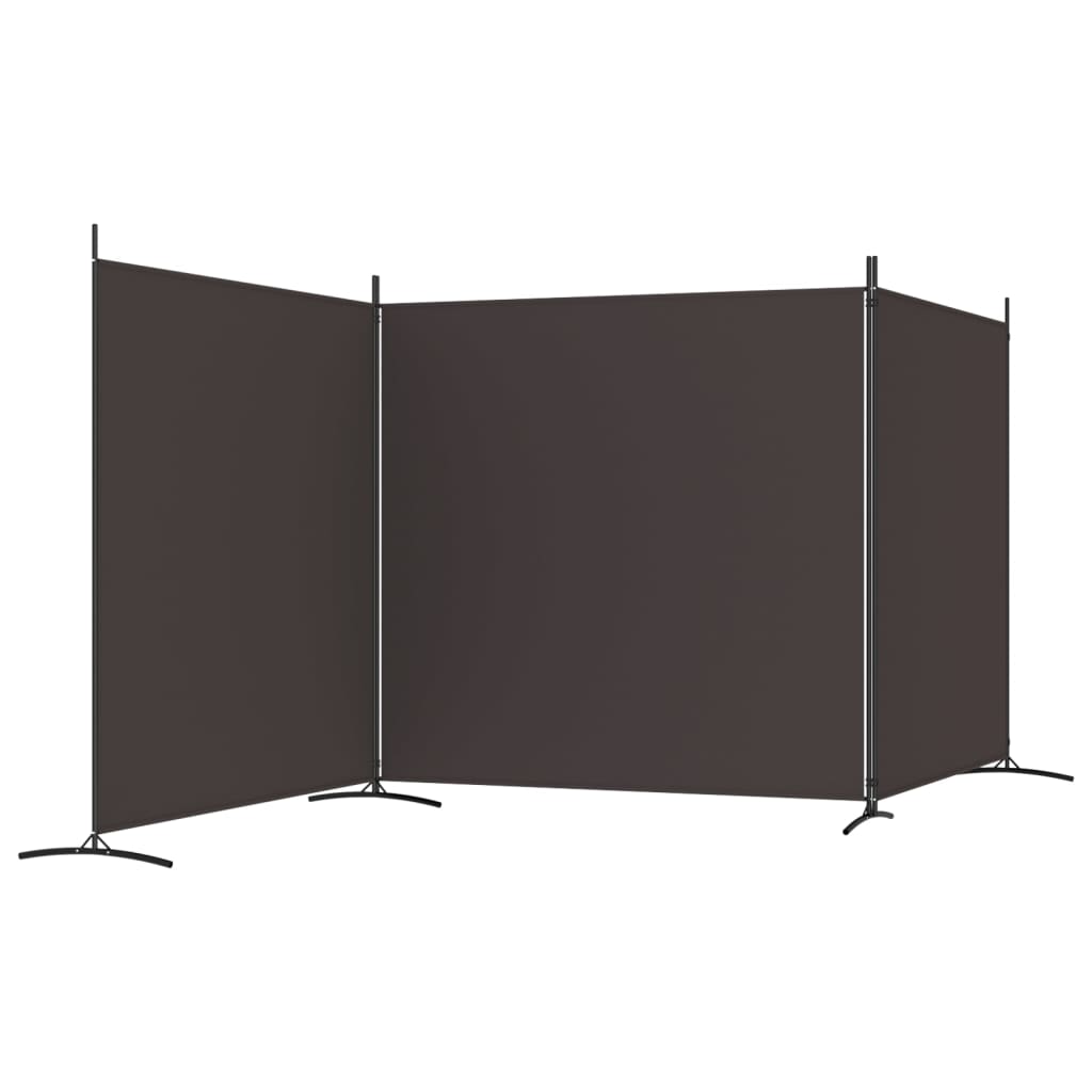 Cloison de séparation 3 panneaux Marron 525x180 cm Tissu - XIOS