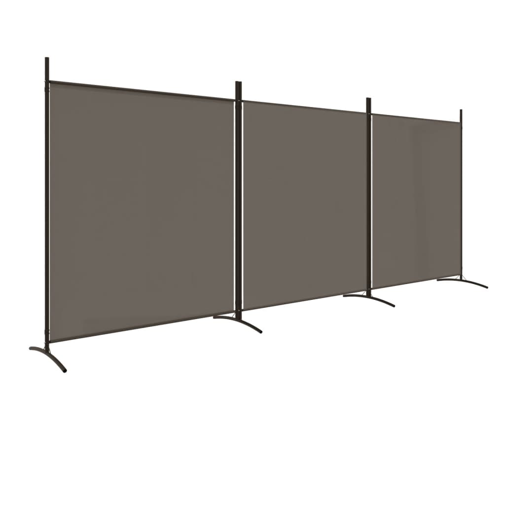 Cloison de séparation 3 panneaux Anthracite 525x180 cm Tissu - XIOS