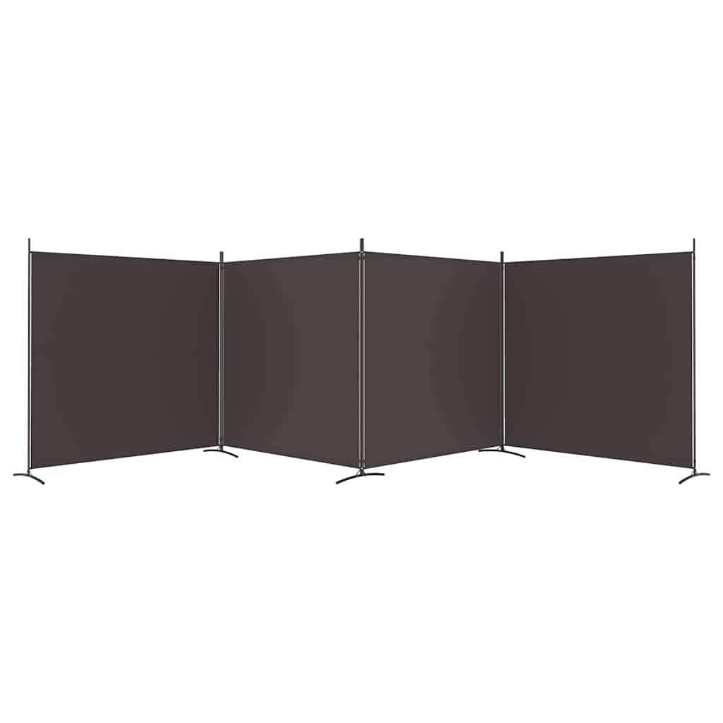 Cloison de séparation 4 panneaux Marron 698x180 cm Tissu