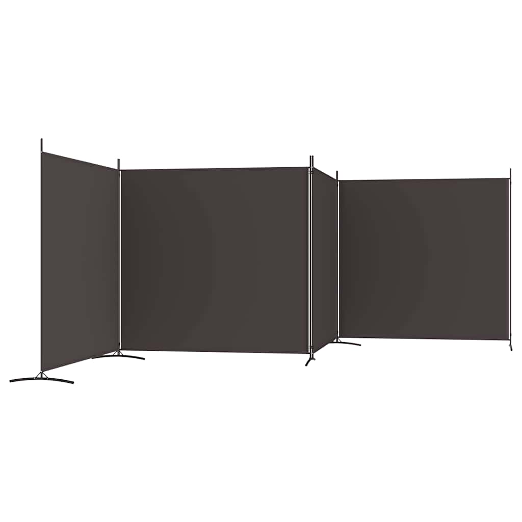 Cloison de séparation 4 panneaux Marron 698x180 cm Tissu