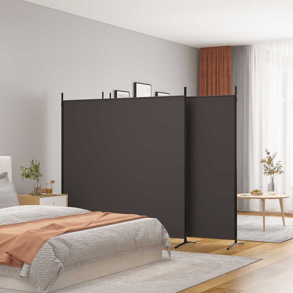 Cloison de séparation 4 panneaux Marron 698x180 cm Tissu