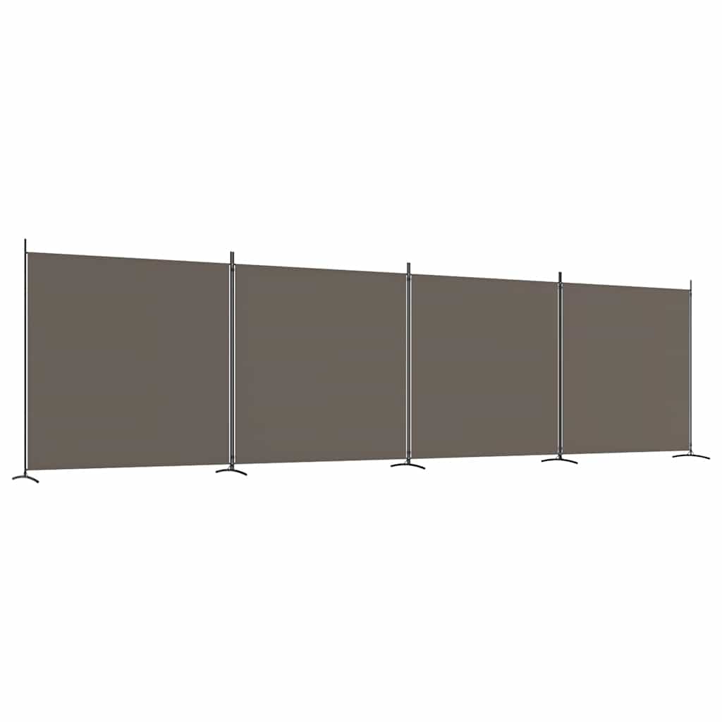 Cloison de séparation 4 panneaux Anthracite 698x180 cm Tissu - XIOS