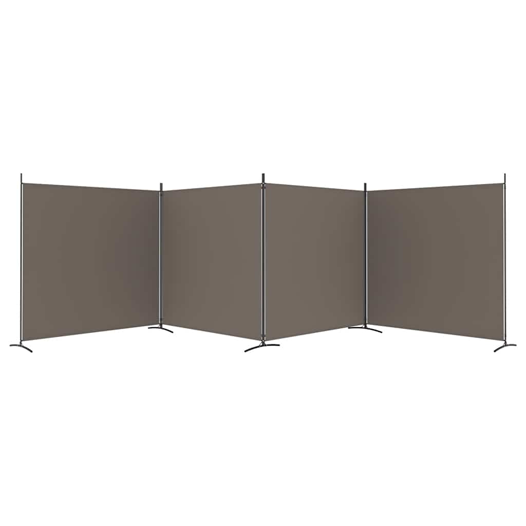 Cloison de séparation 4 panneaux Anthracite 698x180 cm Tissu - XIOS