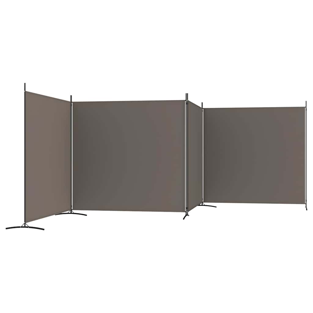 Cloison de séparation 4 panneaux Anthracite 698x180 cm Tissu - XIOS