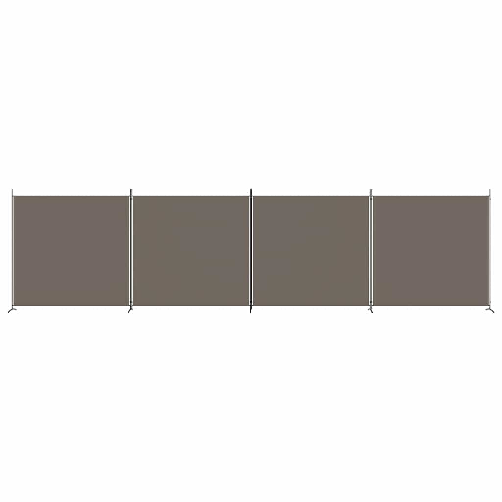 Cloison de séparation 4 panneaux Anthracite 698x180 cm Tissu - XIOS