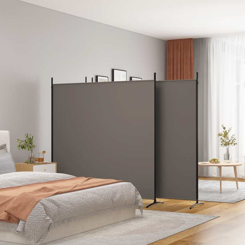 Cloison de séparation 4 panneaux Anthracite 698x180 cm Tissu - XIOS