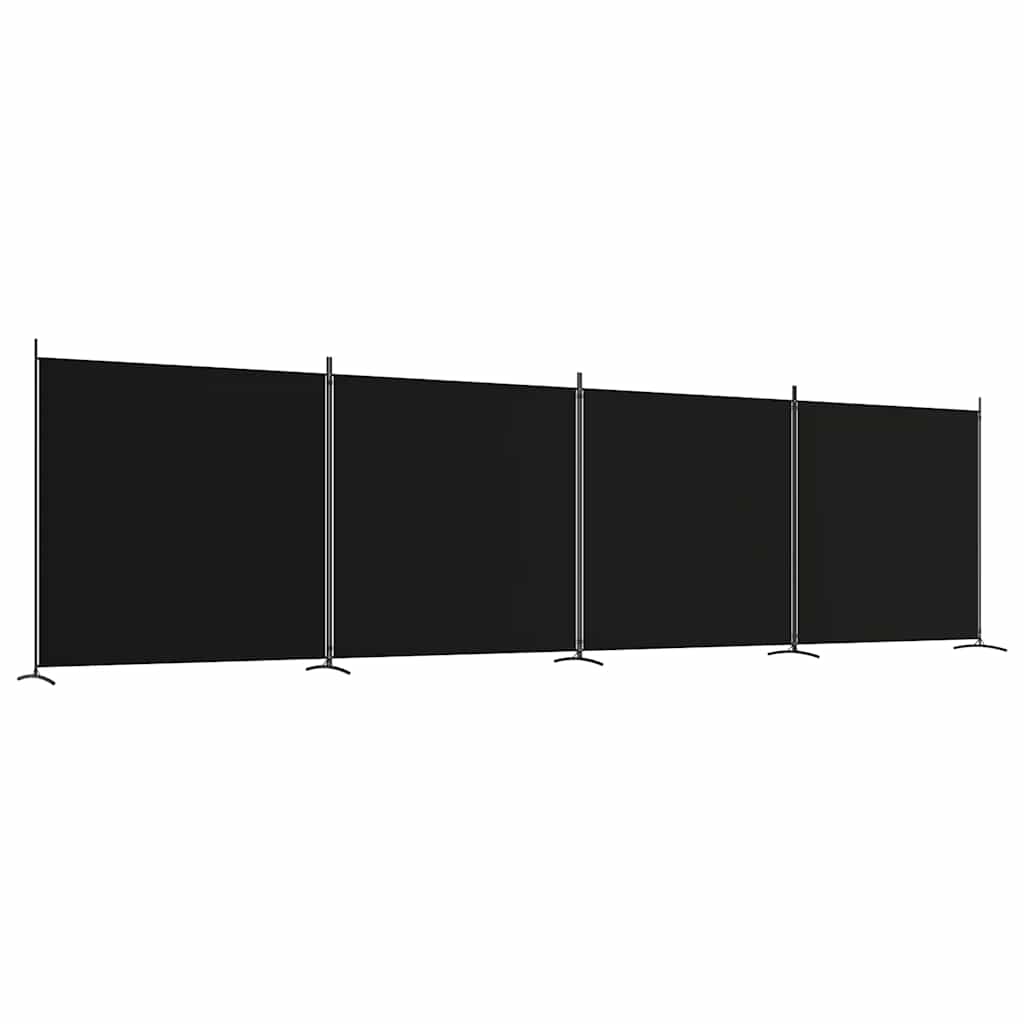 Cloison de séparation 4 panneaux Noir 698x180 cm Tissu - XIOS