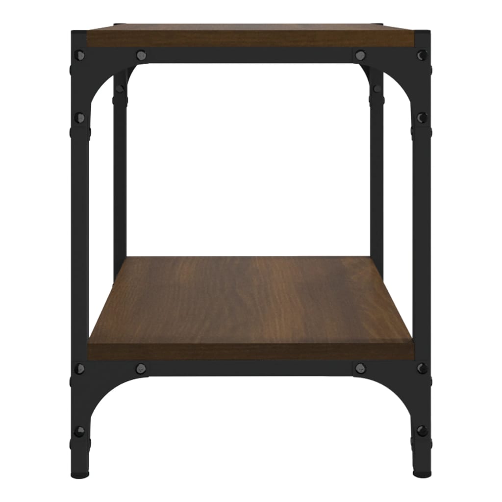 Meuble TV Chêne marron 40x33x41 cm Bois d'ingénierie et acier - XIOS
