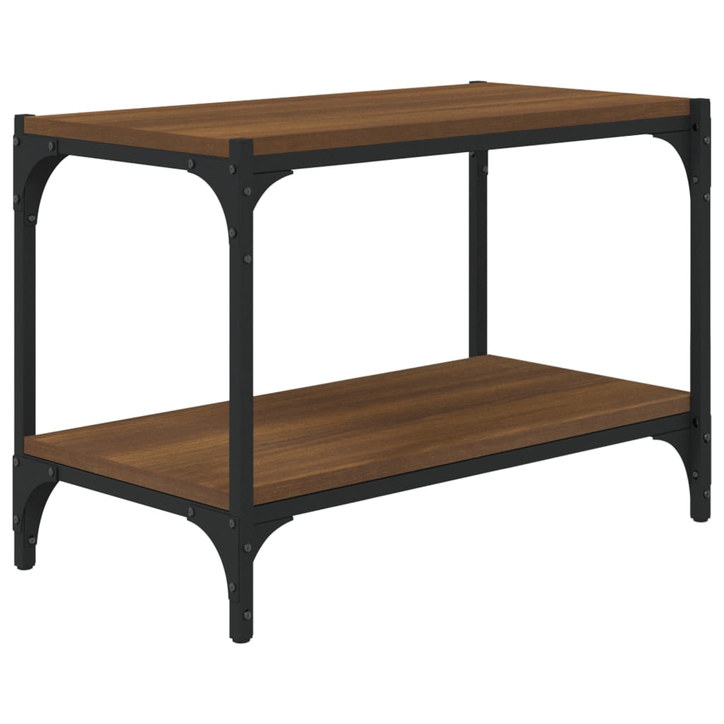 Meuble TV Chêne marron 60x33x41 cm Bois d'ingénierie et acier - XIOS