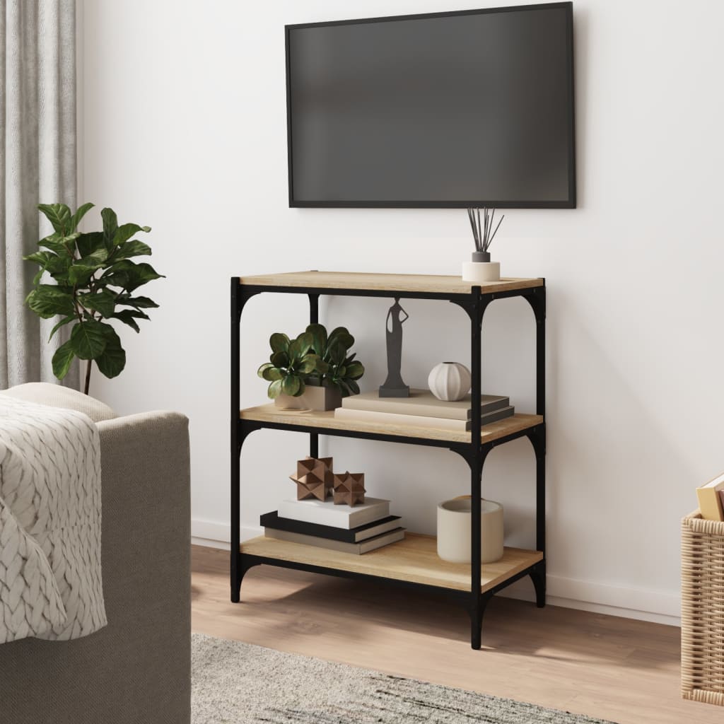 Bibliothèque Chêne Sonoma 60x33x70,5 cm Bois d'ingénierie acier - XIOS