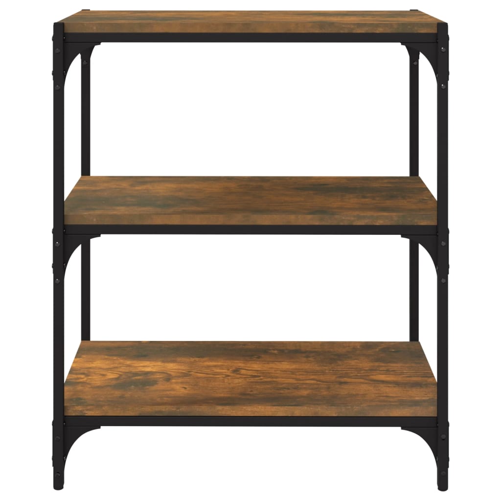 Bibliothèque Chêne fumé 60x33x70,5cm Bois d'ingénierie et acier - XIOS